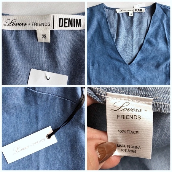 Lovers + Friends Bell Sleeve Chambray Top - Picture 7 of 8